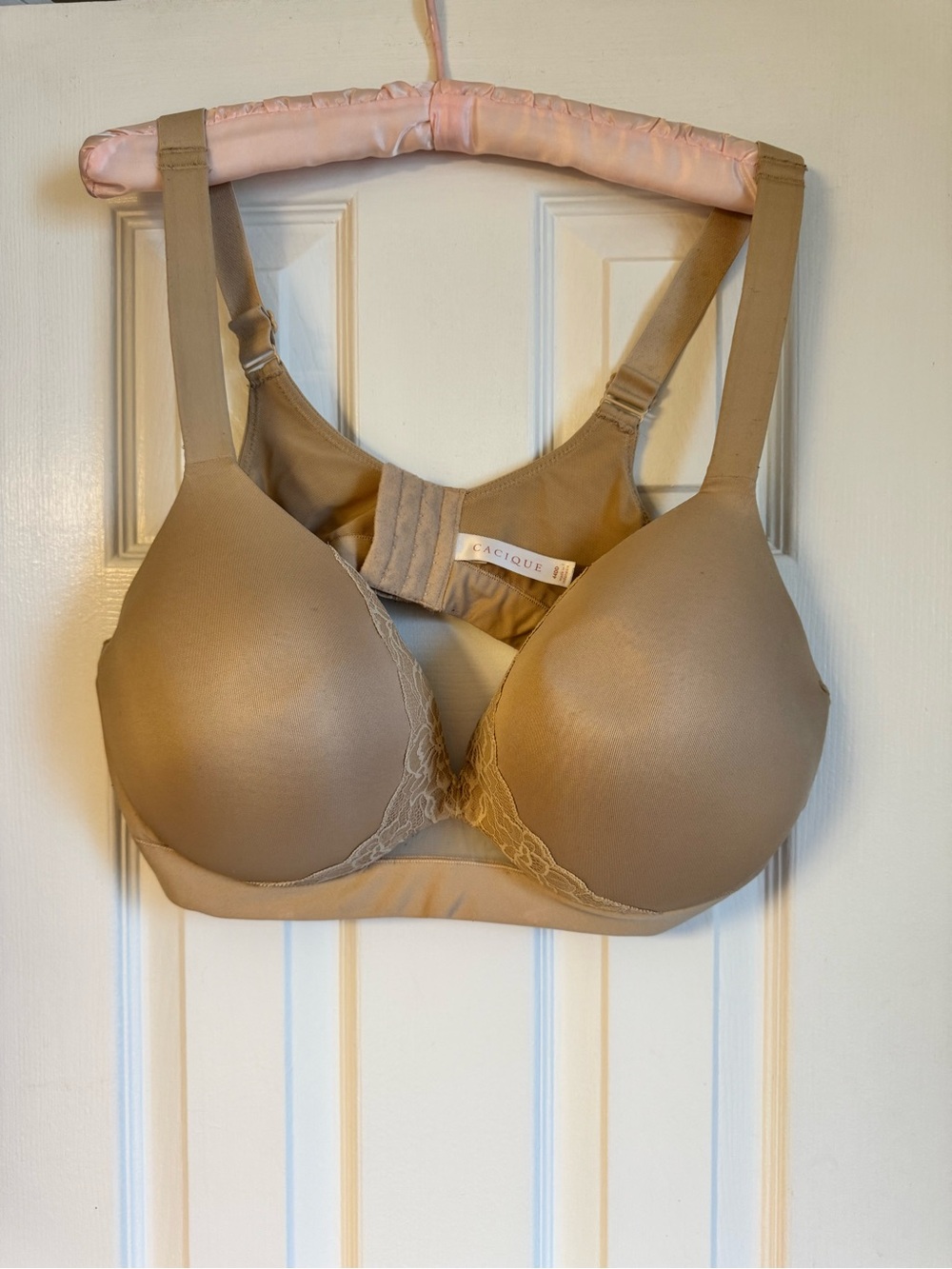 Cacique Nude Comfort Bliss Plunge Bra with Light Lace